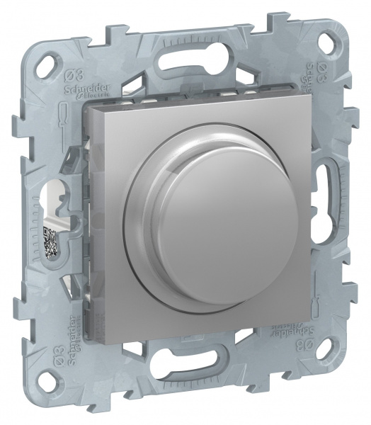 SE Unica New Алюминий Светорегулятор LED поворотно-нажимной, универсальный 5-200Вт