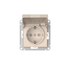 Systeme Electric AtlasDesign Бежевый Розетка с заземл. со шторк. с крышкой, 16А,IP20,мех., быстрозажим. клем.