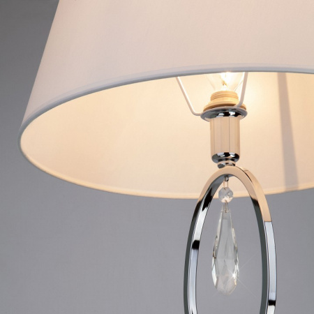 Торшер с белым абажуром 01056/1 хром Eurosvet Madera