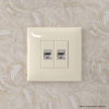 DKC Avanti Компьютерная розетка RJ-45 без шторки в стену, кат.6 двойная экранированная, Ванильная дымка