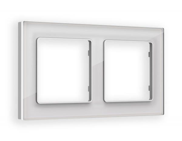 Рамка ALFA Platos (Серебро Стекло органическое) 2-ая AF330402