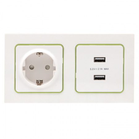 EKF PROxima Стокгольм Белый Линия зеленая Рамка 2-ая