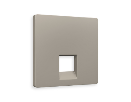 Лицевая панель ALFA (Серо-бежевый матовый) для компьютерной/телефонной розетки RJ-45/RJ-11 QUANT AP3720