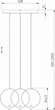 Подвесной светильник 50257/3 LED черный/ латунь Eurosvet Layla