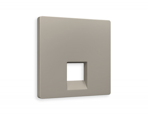 Лицевая панель ALFA (Серо-бежевый матовый) для компьютерной/телефонной розетки RJ-45/RJ-11 QUANT AP3720