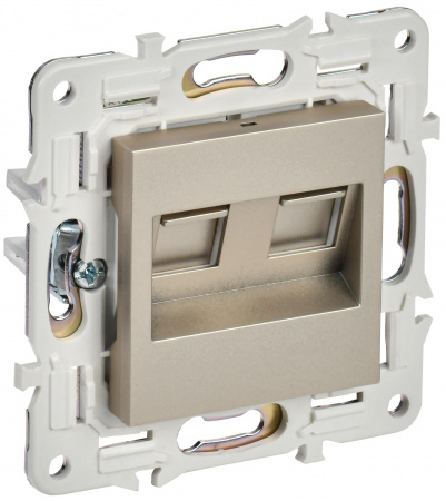 IEK SKANDY Шампань Розетка компьютерная двойная RJ45 кат.5E SK-K03Sh