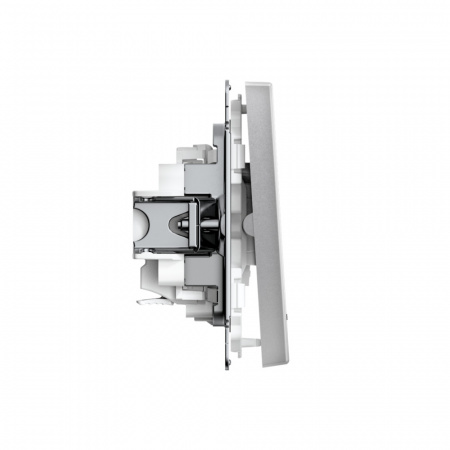 Systeme Electric ArtGallery Алюминий Выключатель 2-клавишный с подсветкой, сх.5а, 10АХ, механизм, быстрозажим. клем.