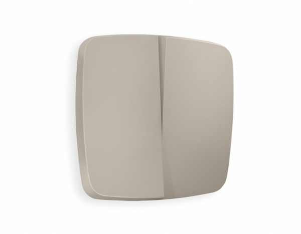 Лицевая панель OMEGA (Серо-бежевый матовый) для 2-кл выключателей QUANT OP3630