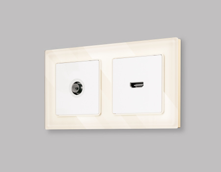 Комплект механизма розетки HDMI 2.0 ALFA MA134010 Белый матовый 40V/500mA 2.0GHz 5-18Gbit/s QUANT