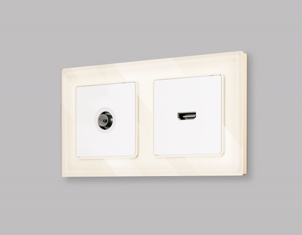 Комплект механизма розетки HDMI 2.0 ALFA MA134010 Белый матовый 40V/500mA 2.0GHz 5-18Gbit/s QUANT