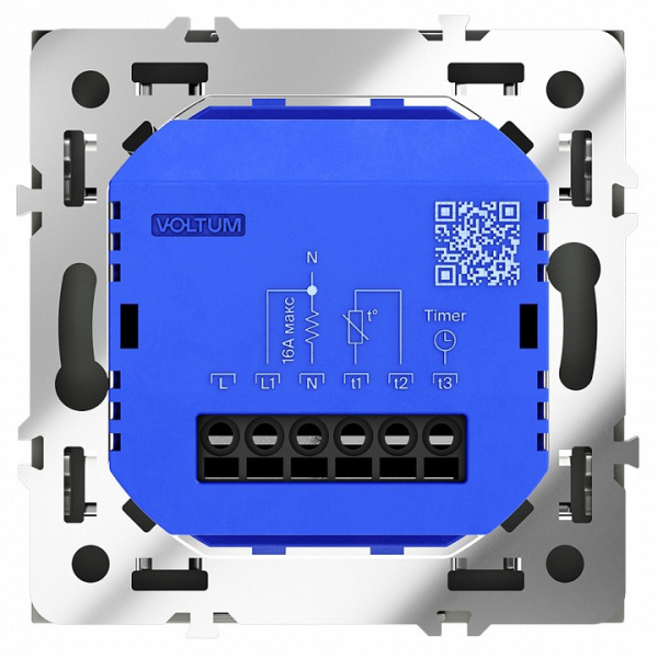 Терморегулятор электронный VOLTUM S70 с индикацией и датчиком, для теплого пола, (графит)