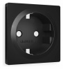 Лицевая панель ALFA (Черный матовый) для электрической розетки с заземлением QUANT AP8060