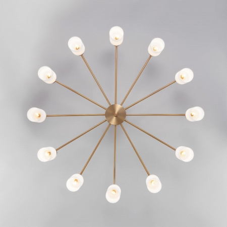 Умная потолочная люстра со стеклянными плафонами 70160/12 латунь Eurosvet Vegga