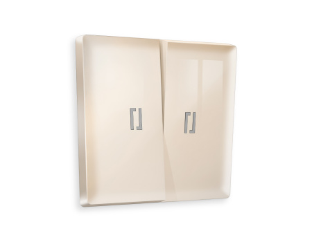 Лицевая панель ALFA (Бежевый глянец) для 2-клавишных выключателей с подсветкой QUANT AP3040