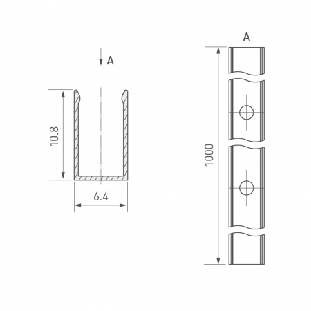 Arlight Профиль AURORA-1206-1000 ANOD (Алюминий)