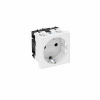 OBO Bettermann Розетка силовая 0° одинарная 2К+З, 1 модуль Modul45, 45х45 мм, со шторками, 16А 250В белая