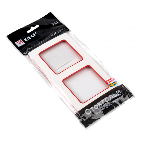 EKF PROxima Стокгольм Белый Линия красная Рамка 2-ая