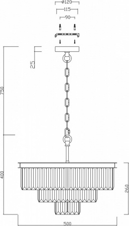 Подвесной светильник MOD085PL-07CH Maytoni Revero