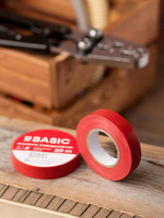 EKF Basic Изолента класс В (0,13х15мм) (20м.) красная