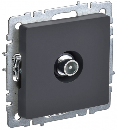 IEK BRITE Розетка TV проходная РТВ10-0-БрГ графит
