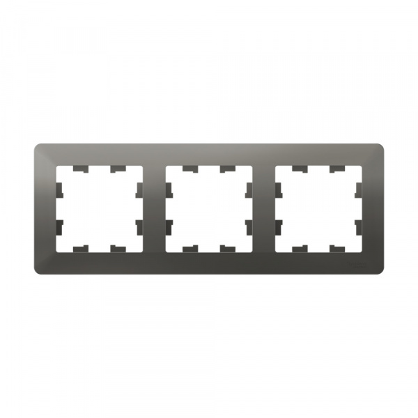 Systeme Electric AtlasDesign Air Сталь/дымчатый черный Рамка 3-ая