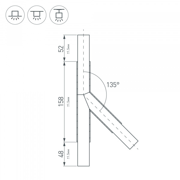 Коннектор Arlight PLS-Lock-H25-T135L левый 026241