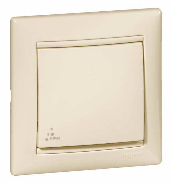 Legrand Valena Крем Выключатель 1-клавишный IP44 (со стандартной рамкой)