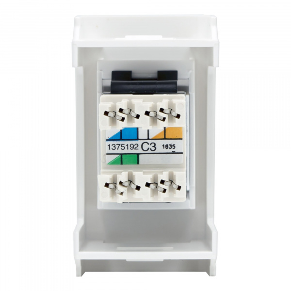 DKC Тел.роз. RJ12, 6P6C, Viva, белая, 1мод