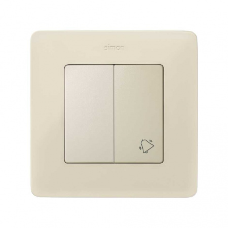 Simon 82 Слоновая кость Комплект накладок (2 шт) с пиктограммой "звонок", для 2-х клав. механизм, S82,82N