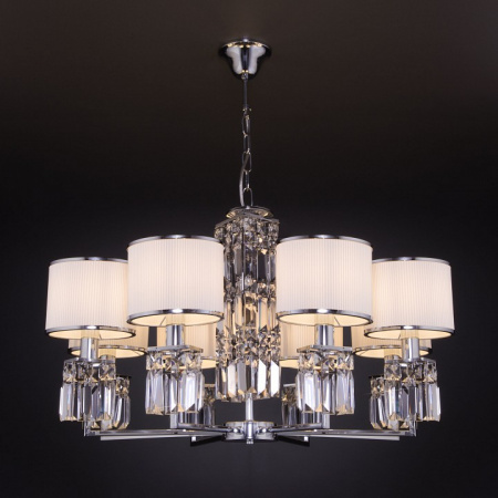 Подвесная люстра с абажурами 10099/8 хром Eurosvet Zaffiro