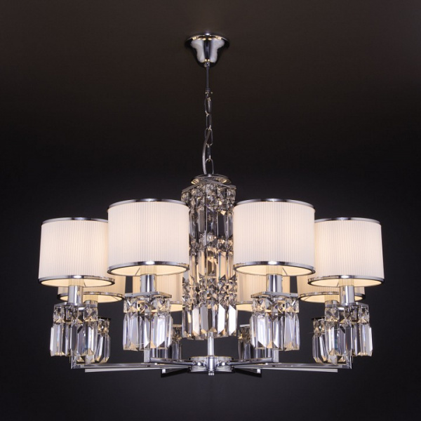 Подвесная люстра с абажурами 10099/8 хром Eurosvet Zaffiro