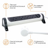 Legrand Revolution Комфорт Бело-черный Удлинитель 4x2К+З с выкл., кабель 1,5м, плоские розетки, фиксируемый поворотный блок