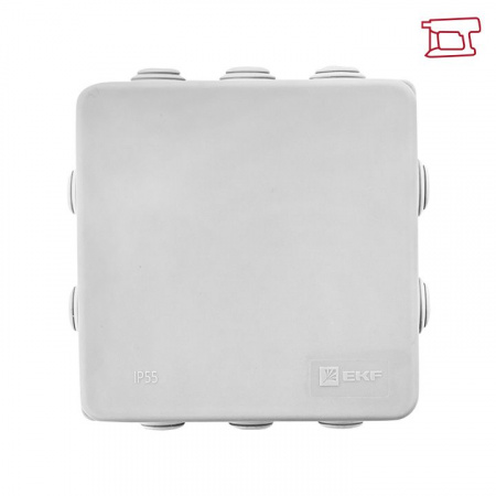 EKF PROxima Коробка распределительная КМР-030-014 с крышкой (100х100х50), 10 мембр. вводов IP55 розн.стикер