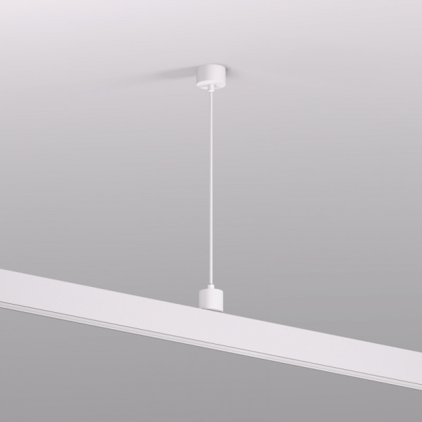TR2124-WH Подвод питания для подвесного монтажа трека SMART BASE, АС 220-240V, IP20, 5м, белый, алюминий