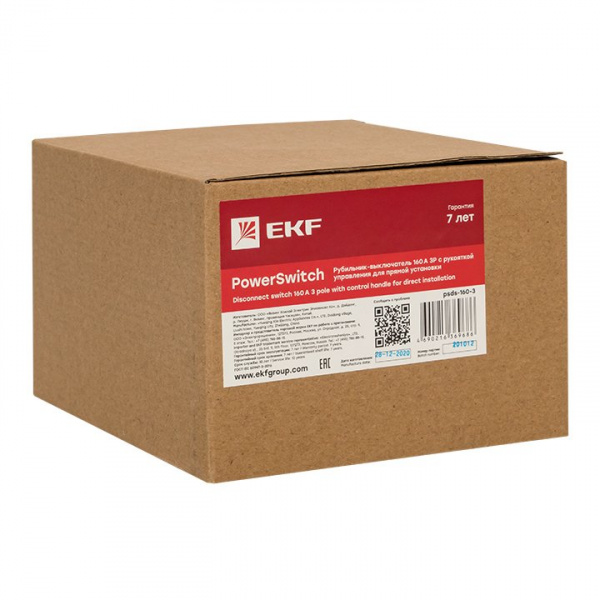 EKF PROxima Рубильник-выключатель 160A 3P c рукояткой управления для прямой установки PowerSwitch