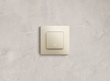 Legrand Etika Слоновая кость Выключатель 1-клавишный с подсветкой, 10А, Винтовые клеммы