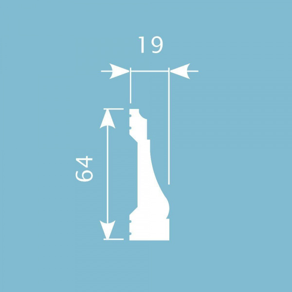Молдинг MX016, 64х19, 2000мм, Экополимер/13