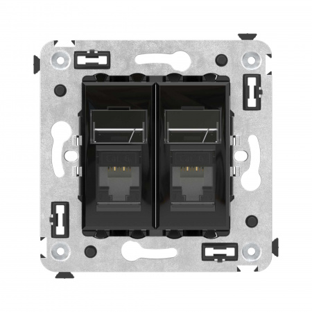 DKC Avanti Черный квадрат Компьютерная розетка RJ-45 двойная  категория  6А