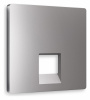 Лицевая панель ALFA (Сталь матовый) для компьютерной/телефонной розетки RJ-45/RJ-11 QUANT AP5120