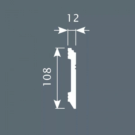 Плинтус PX005, 108х12, 2000мм, Экополимер/8