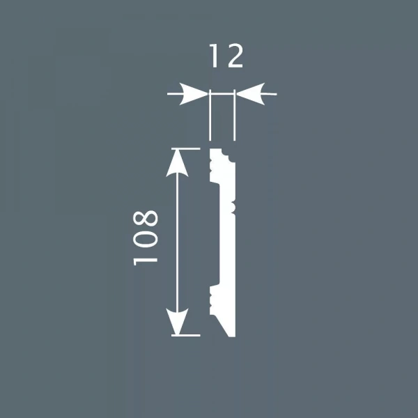 Плинтус PX005, 108х12, 2000мм, Экополимер/8