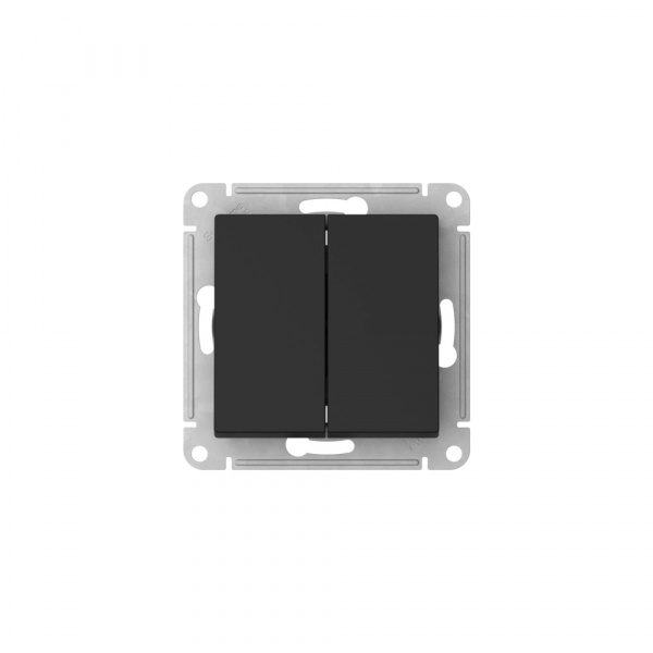 Systeme Electric AtlasDesign Карбон Переключатель 2-клавишный, сх.6/2, 10АХ, мех., быстрозажим. клем.