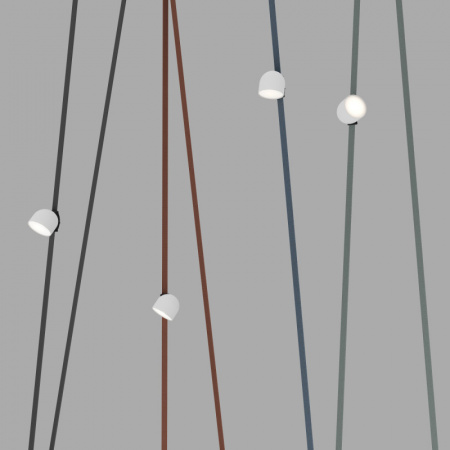 DK5542-WH+BK Поворотный светильник для трека-ремня Belty, серия Spot, со светодиодом, D100*H107мм, 48V DC, 12W, RA90, 120°, 4000K, IP20, белый с черным, алюминий