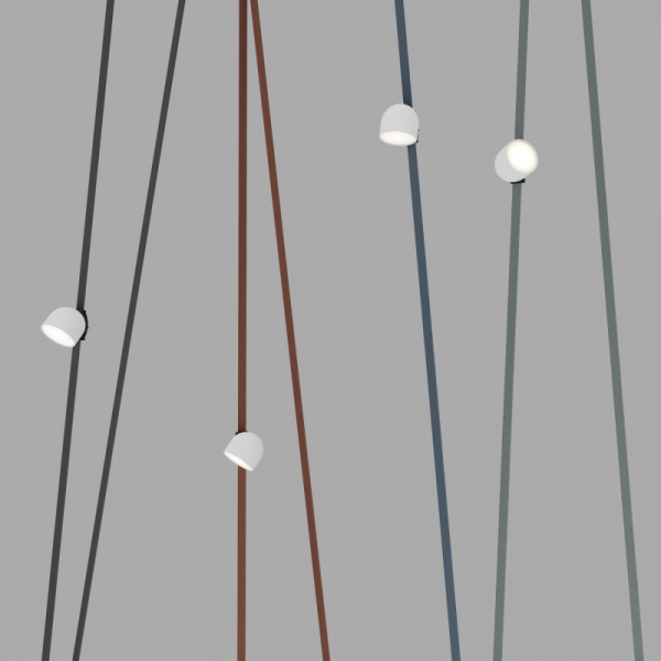 DK5542-WH+BK Поворотный светильник для трека-ремня Belty, серия Spot, со светодиодом, D100*H107мм, 48V DC, 12W, RA90, 120°, 4000K, IP20, белый с черным, алюминий