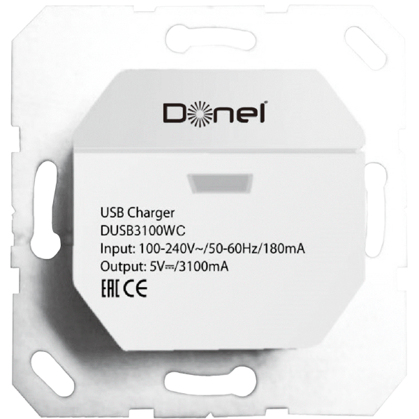 Donel USB зарядное устройство, 3.1A тип A, С белый, DUSB3100WC