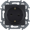 Legrand INSPIRIA Антрацит Розетка 2К+З со шторками - немецкий стандарт - 16 А - 250 В