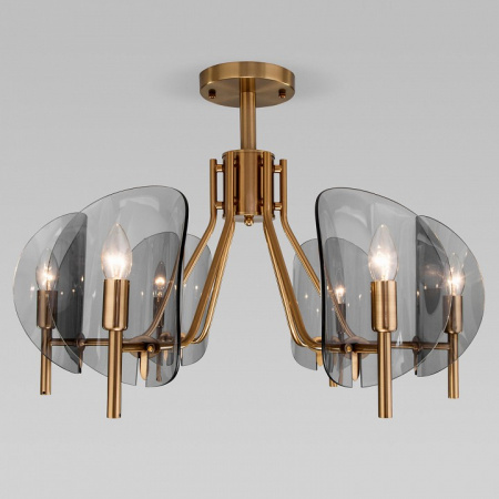 Потолочная люстра со стеклянными плафонами 60135/6 латунь Eurosvet Rocco 1