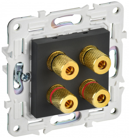 IEK SKANDY Графит Аудиорозетка 4-ая SK-A01G
