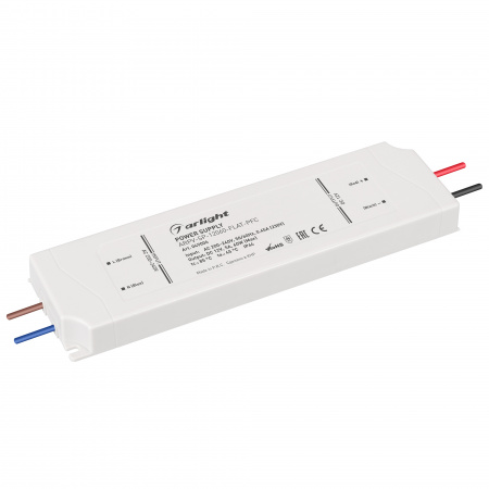 Блок питания ARPV-SP-12060-FLAT-PFC (12V, 5A, 60W) (Arlight, IP44 Пластик, 5 лет)