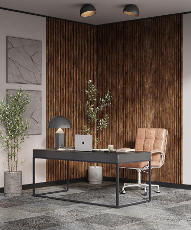 Плинтус WP80 экошпон, черный, 80х22х1200мм, МДФ